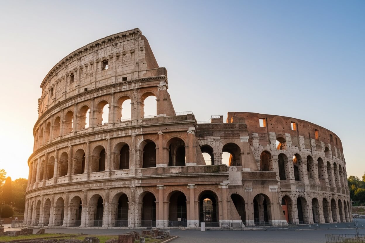 Panoramic view inside the Colosseum Rome
